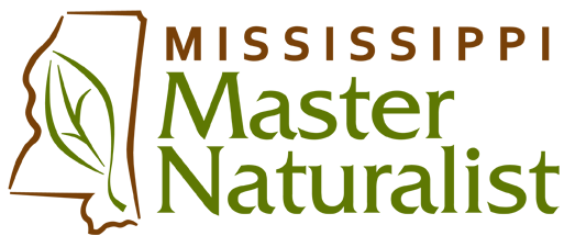 Mississippi Master Naturalists text logo with state outline around a green leaf