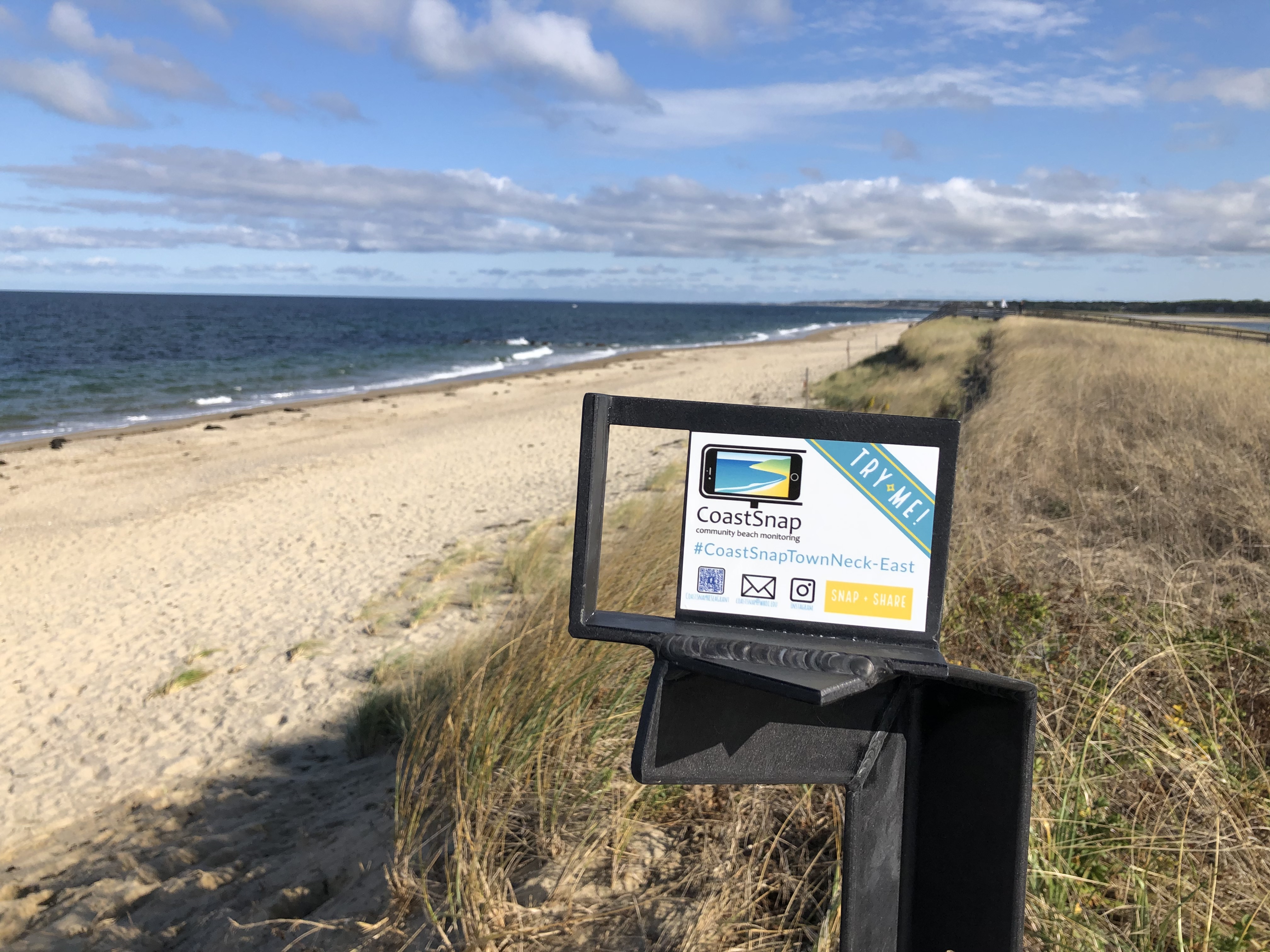 The east-facing CoastSnap cradle at Town Neck Beach in Sandwich, MA